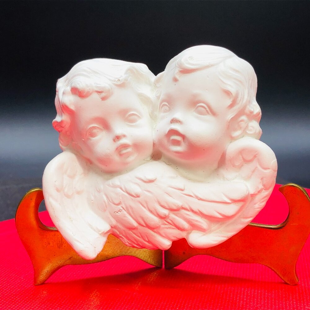 Vintage 1989 Scioto Unpainted Cherub Angel Miniature Wall Hanging: Putti Babies